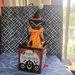 Halloween Jack-in-the-Box with Black Cat